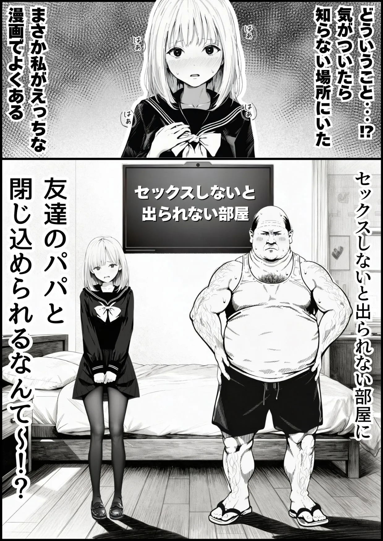 セックスしないと出られない部屋に親友のパパと閉じ込められたんですけど〜！？ 画像1