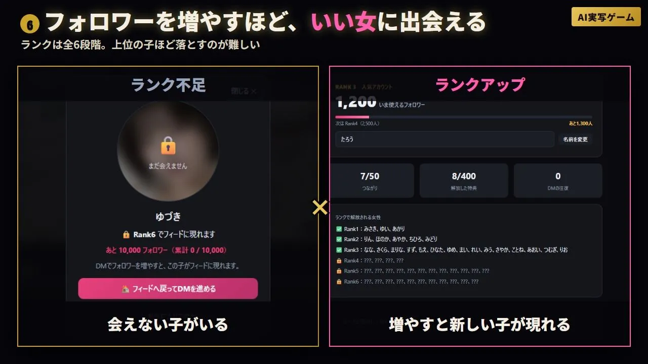 『エロスタグラム』 美女50人のDMを口説き堕とせ 脱ぎ・オナニー・フェラ・本番 全200動画【AI実写ゲーム】 画像7
